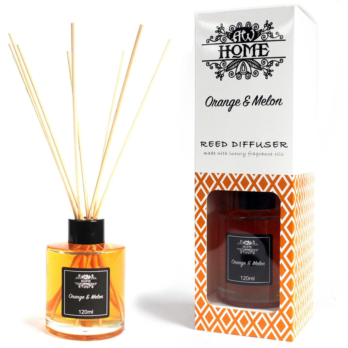 Diffuseur de parfum à bâtonnets - Orange et Melon - Bien-Être Spirituel
