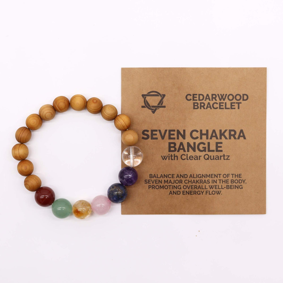 Bracelet en bois de cèdre et sept chakras - Bien-Être Spirituel