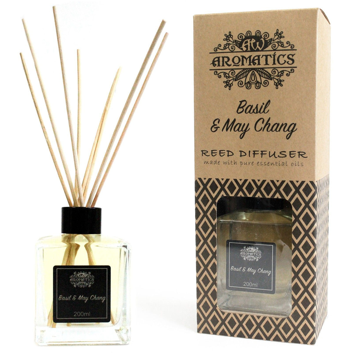 Diffuseur de parfum à bâtonnets - Basilic et May Chang - Bien-Être Spirituel
