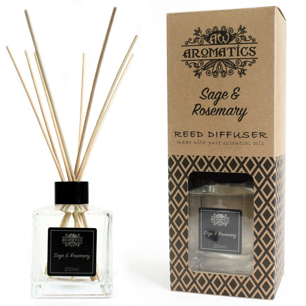 Diffuseur de parfum à bâtonnets - Sauge et romarin - Bien-Être Spirituel
