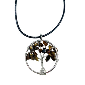 Pendentif Arbre de Vie - Œil de Tigre - Bien-Être Spirituel