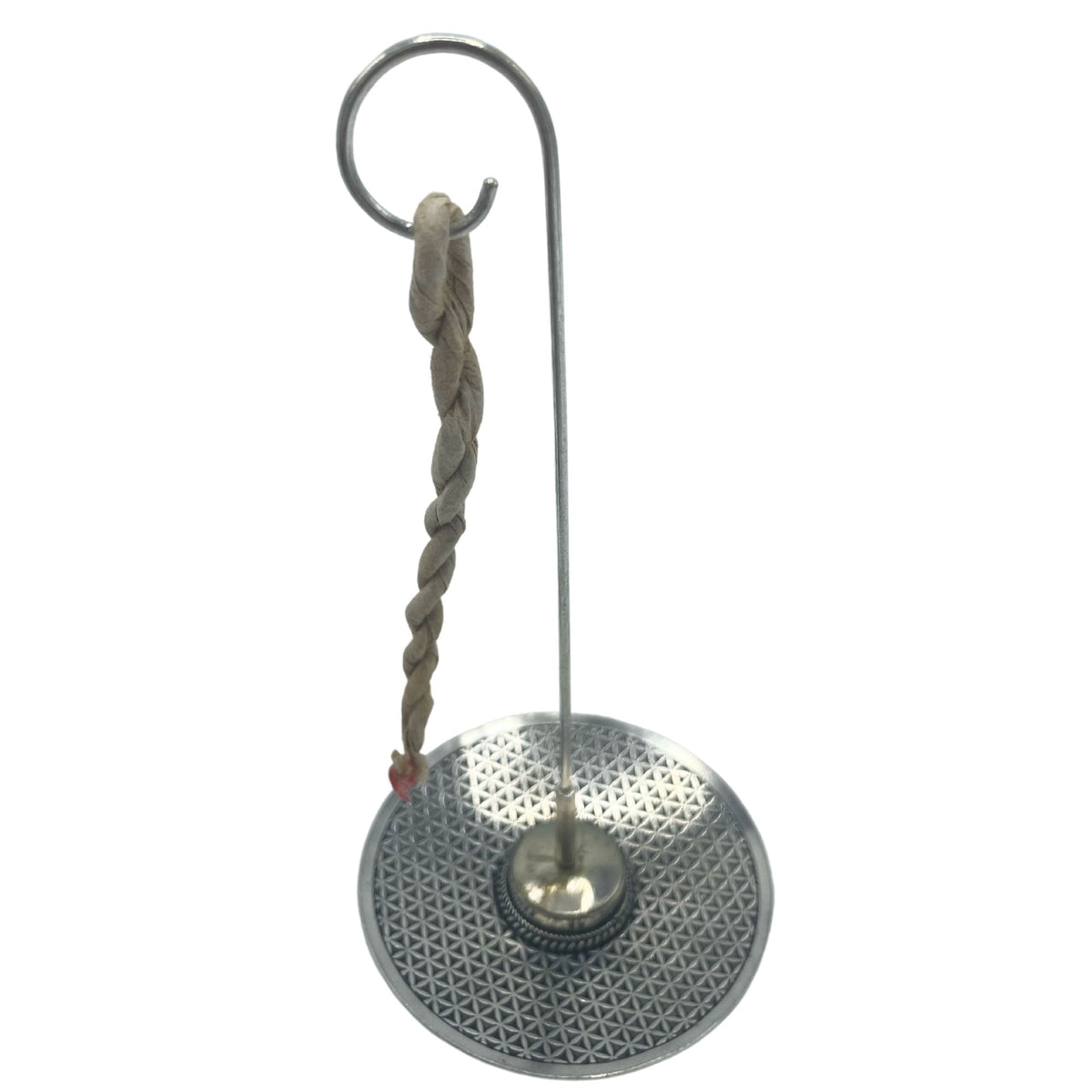 Encens en Corde et Porte-Encens Argenté - Fleur de Vie - Bien-Être Spirituel