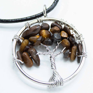 Pendentif Arbre de Vie - Œil de Tigre - Bien-Être Spirituel