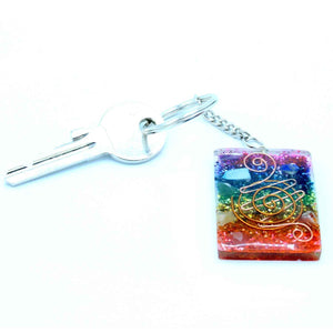 Porte-clés en orgonite - Protection du foyer en cuivre et chakras - Bien-Être Spirituel