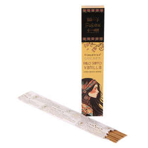Bâtonnets d'encens à la résine de palo santo et vanille dorés 15g - Bien-Être Spirituel