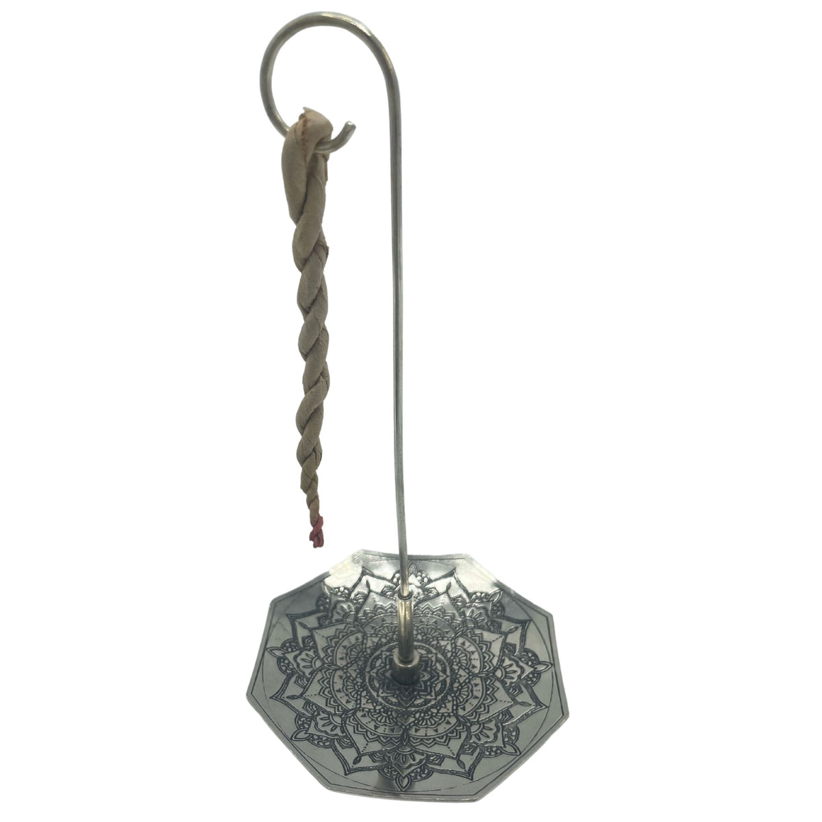 Encens en Corde et Porte-Encens Argenté - Fleur Mandala - Bien-Être Spirituel