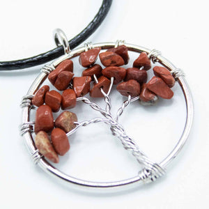 Pendentif Arbre de Vie en Jaspe rouge - Bien-Être Spirituel