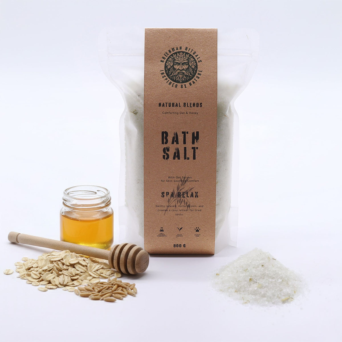 Sel de bain d'Epsom à l'avoine et au miel Greenman Rituals - Bien-Être Spirituel