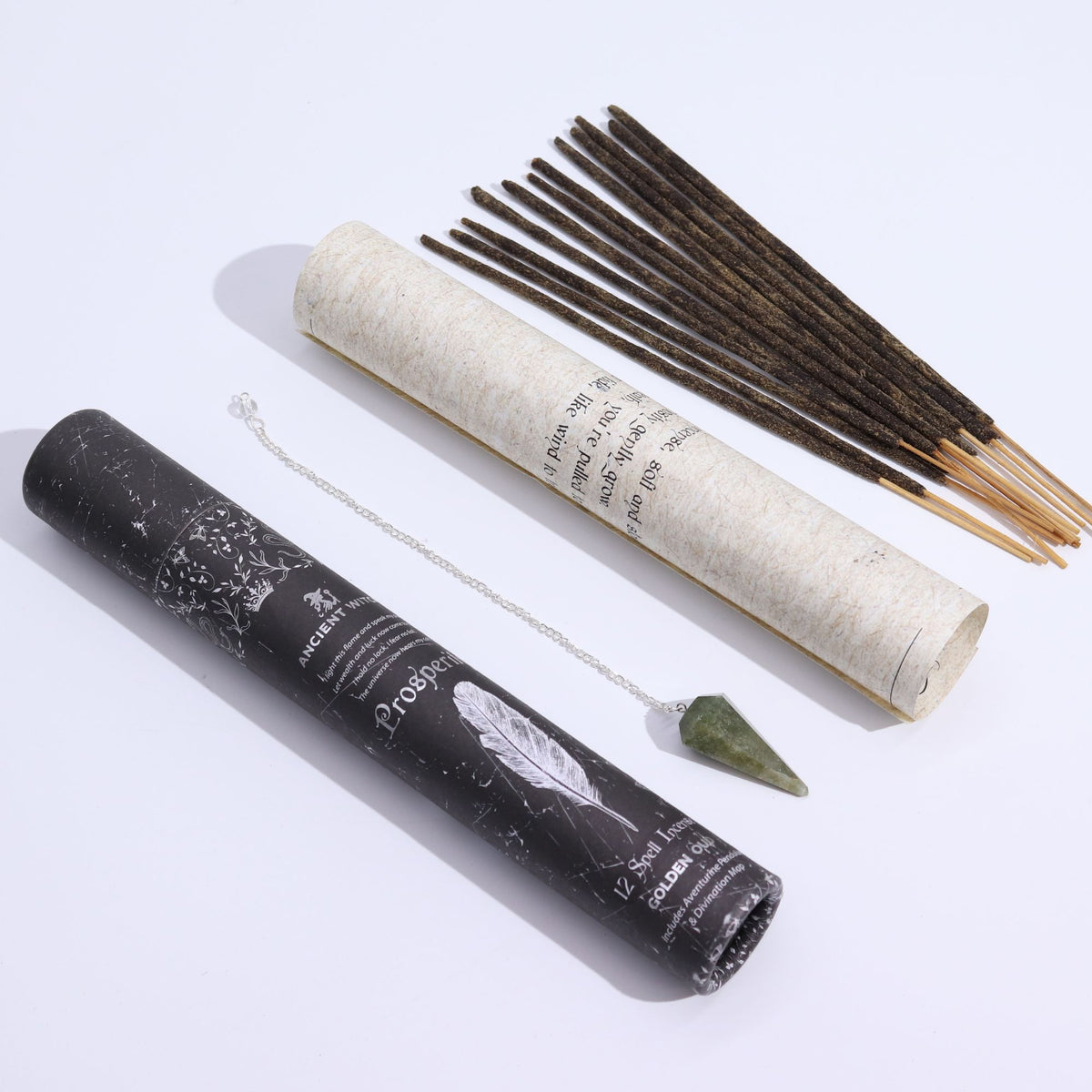 Encens de sortilège de sorcière ancienne - Prospérité – Pendule en aventurine - Bien-Être Spirituel