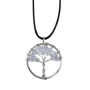 Pendentif Arbre de Vie - Cristal de roche - Bien-Être Spirituel