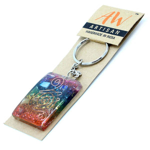 Porte-clés en orgonite - Protection du foyer en cuivre et chakras - Bien-Être Spirituel