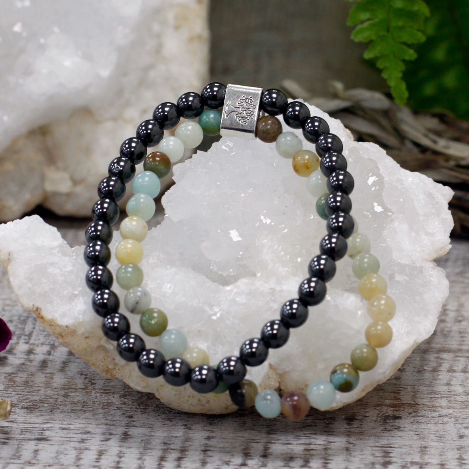 Bracelet magnétique en pierre précieuse Amazonite