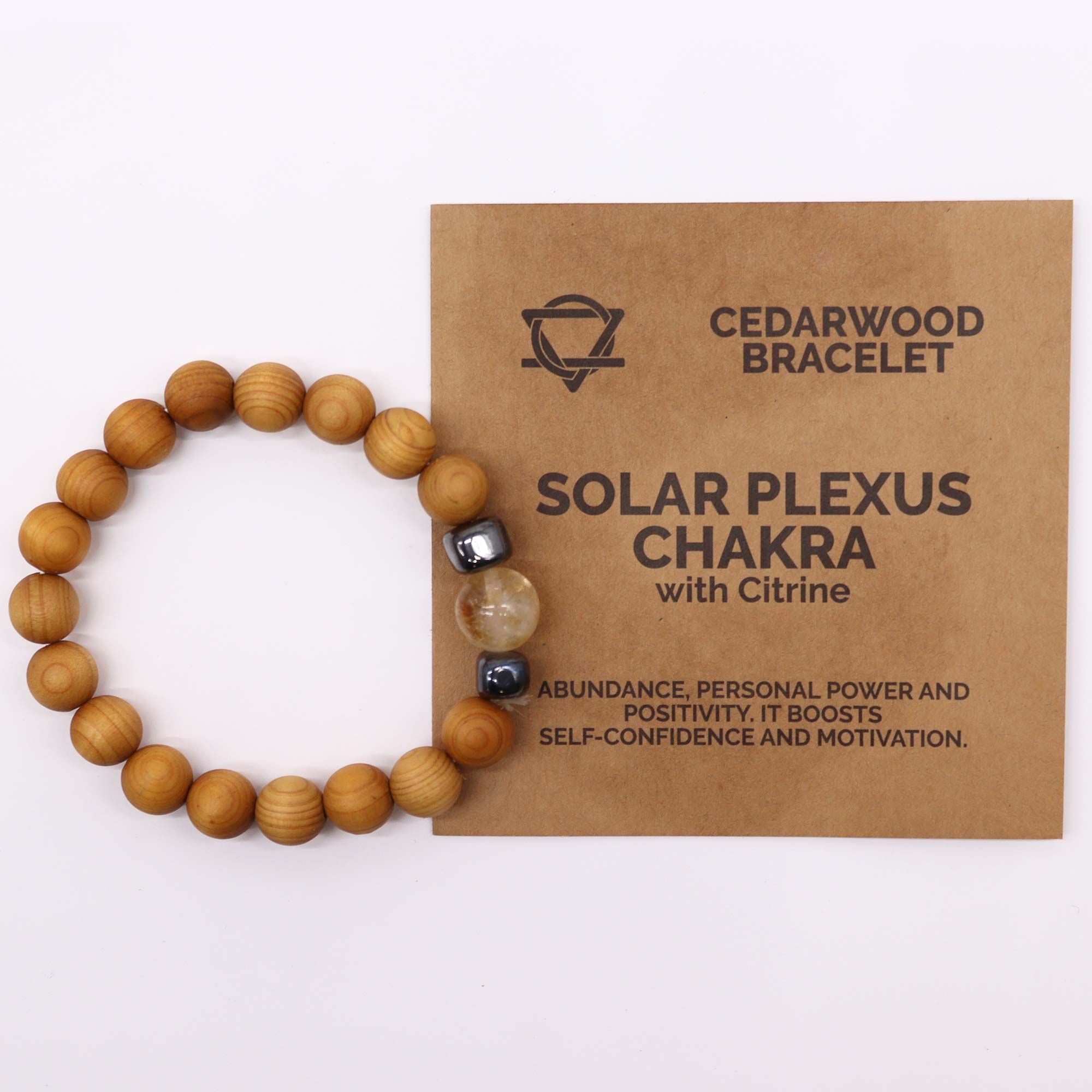 Bracelet en bois de cèdre et citrine