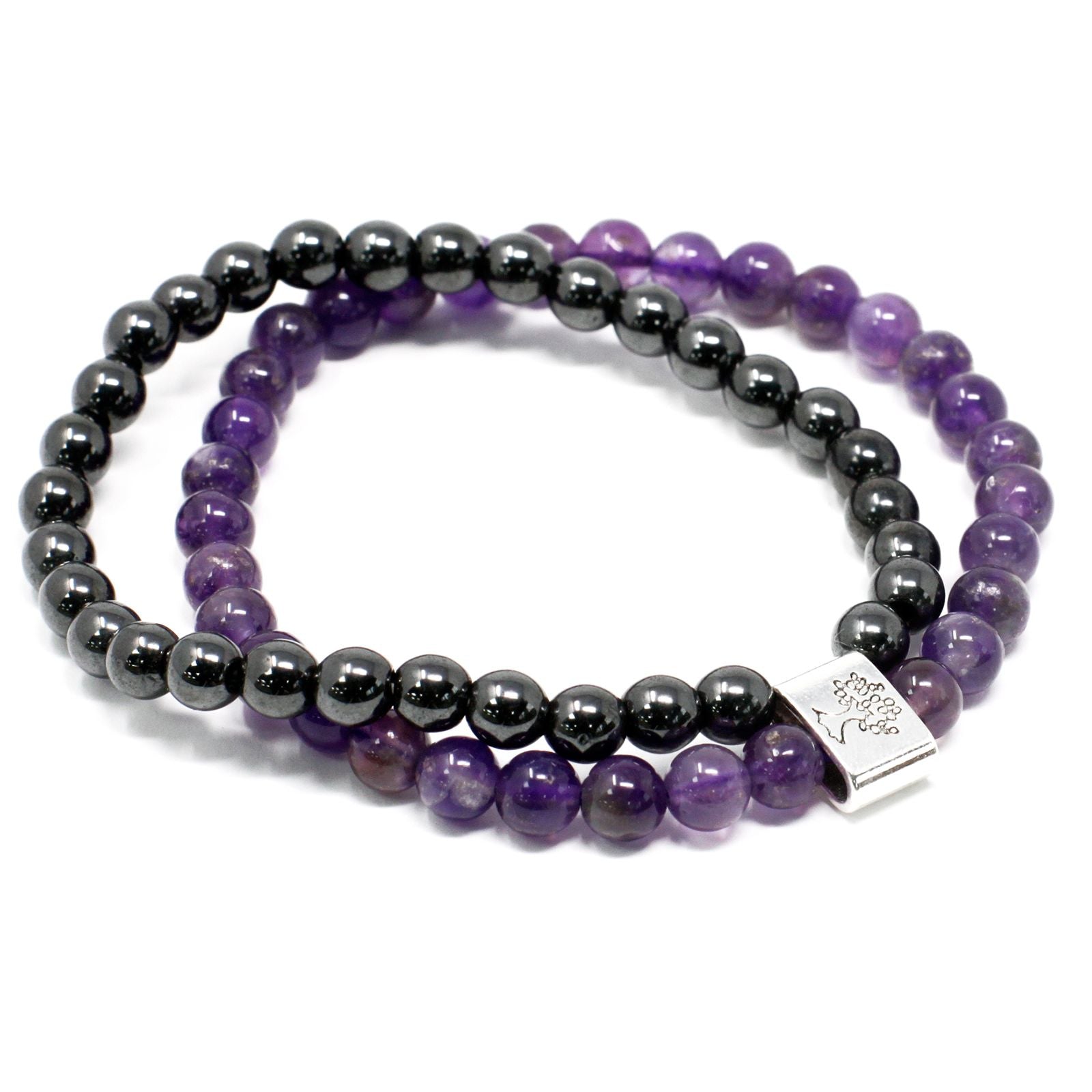 Bracelet magnétique en pierre précieuse Améthyste