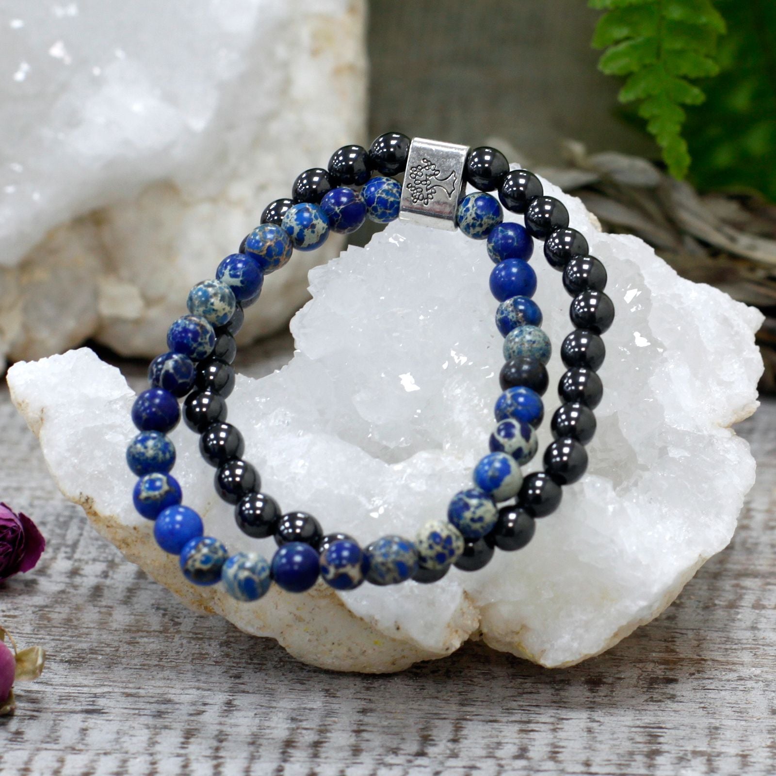 Bracelet magnétique en pierre précieuse sodalite