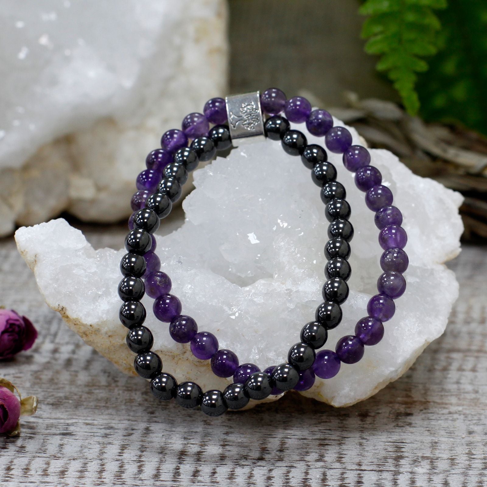 Bracelet magnétique en pierre précieuse Améthyste