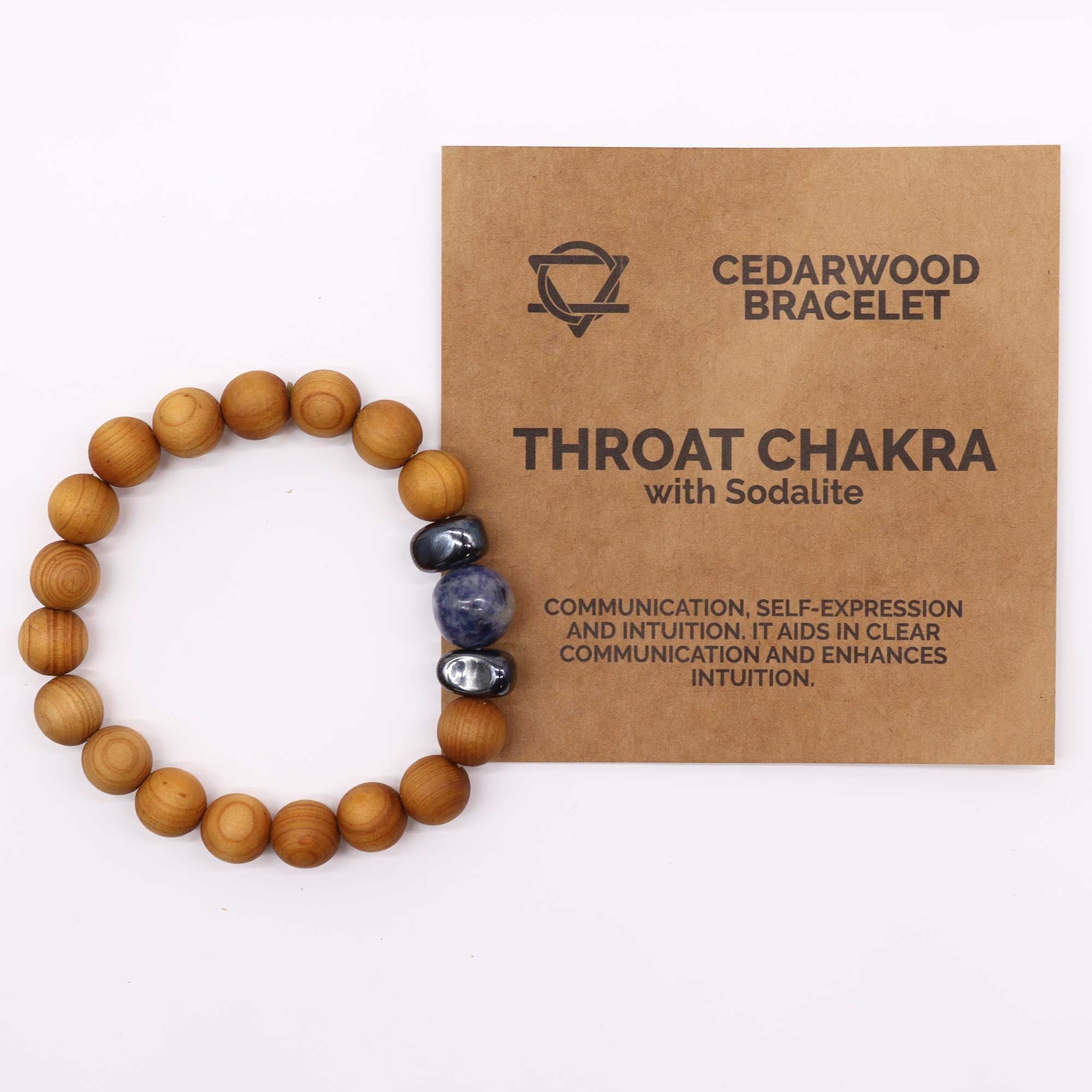 Bracelet en bois de cèdre et sodalite