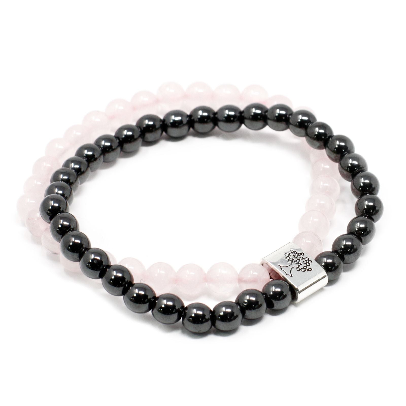 Bracelet magnétique en pierre précieuse Quartz rose