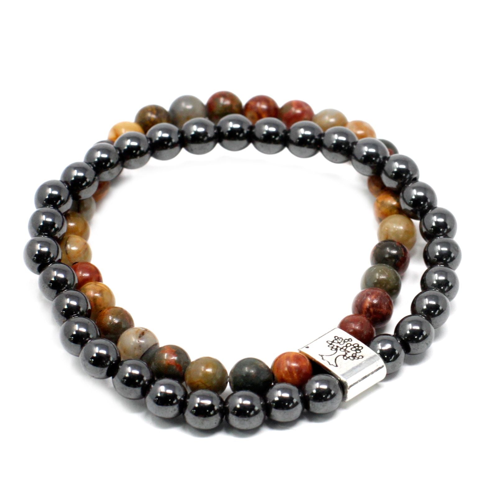 Bracelet magnétique en pierre précieuse jaspe Picasso