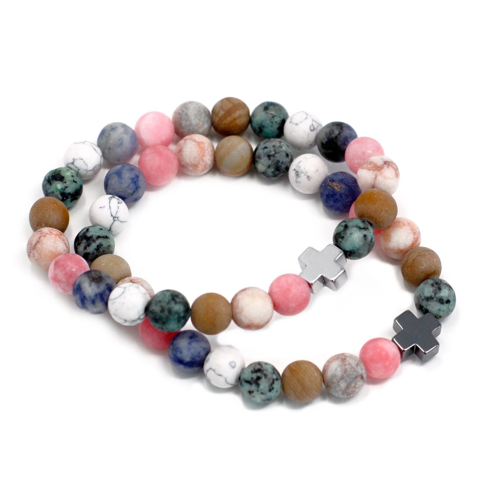 Bracelets d'amitié en pierres fines – Harmonie – Pierres aux couleurs de l'arc-en-ciel