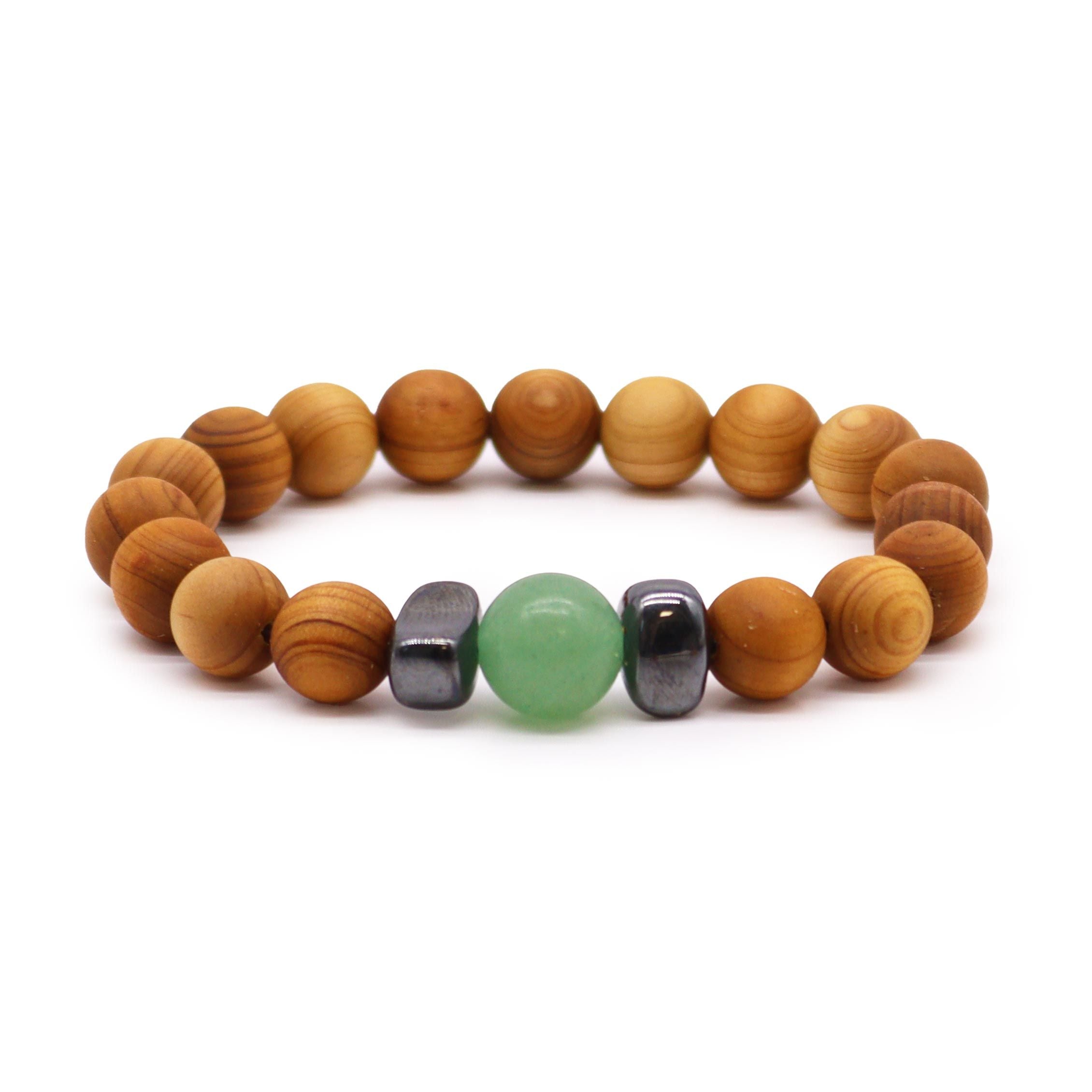 Bracelet en bois de cèdre et aventurine