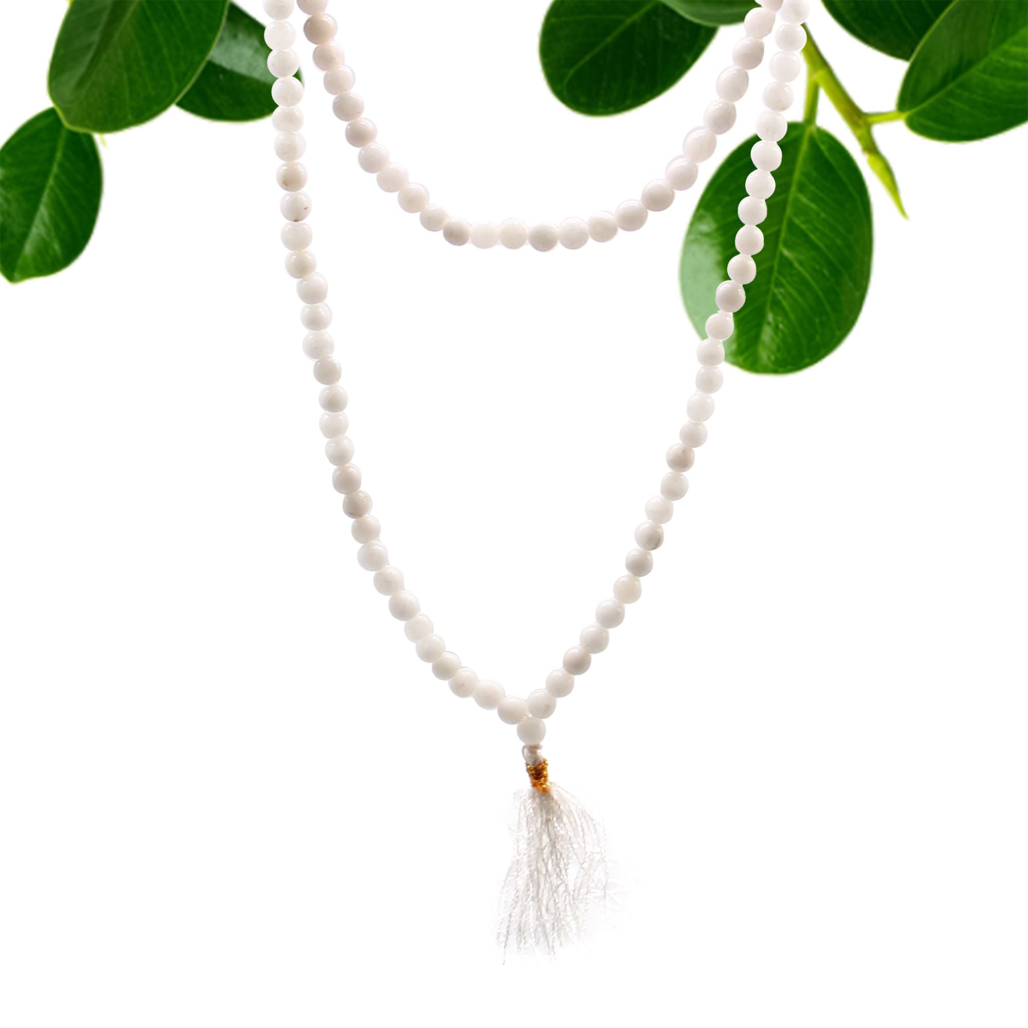 Mala de 108 perles – Quartz blanc