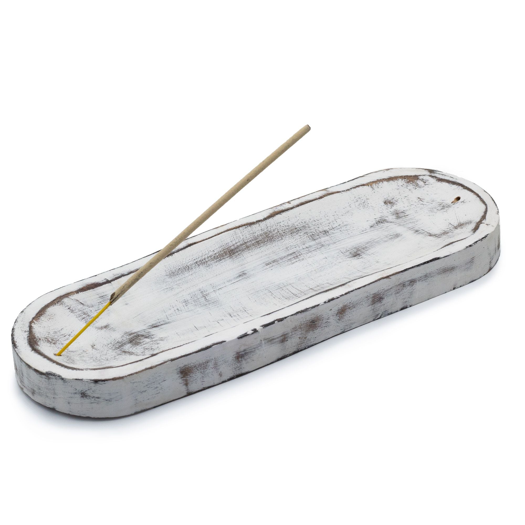 Porte-Encens  Finition Blanc Patiné 30x10cm