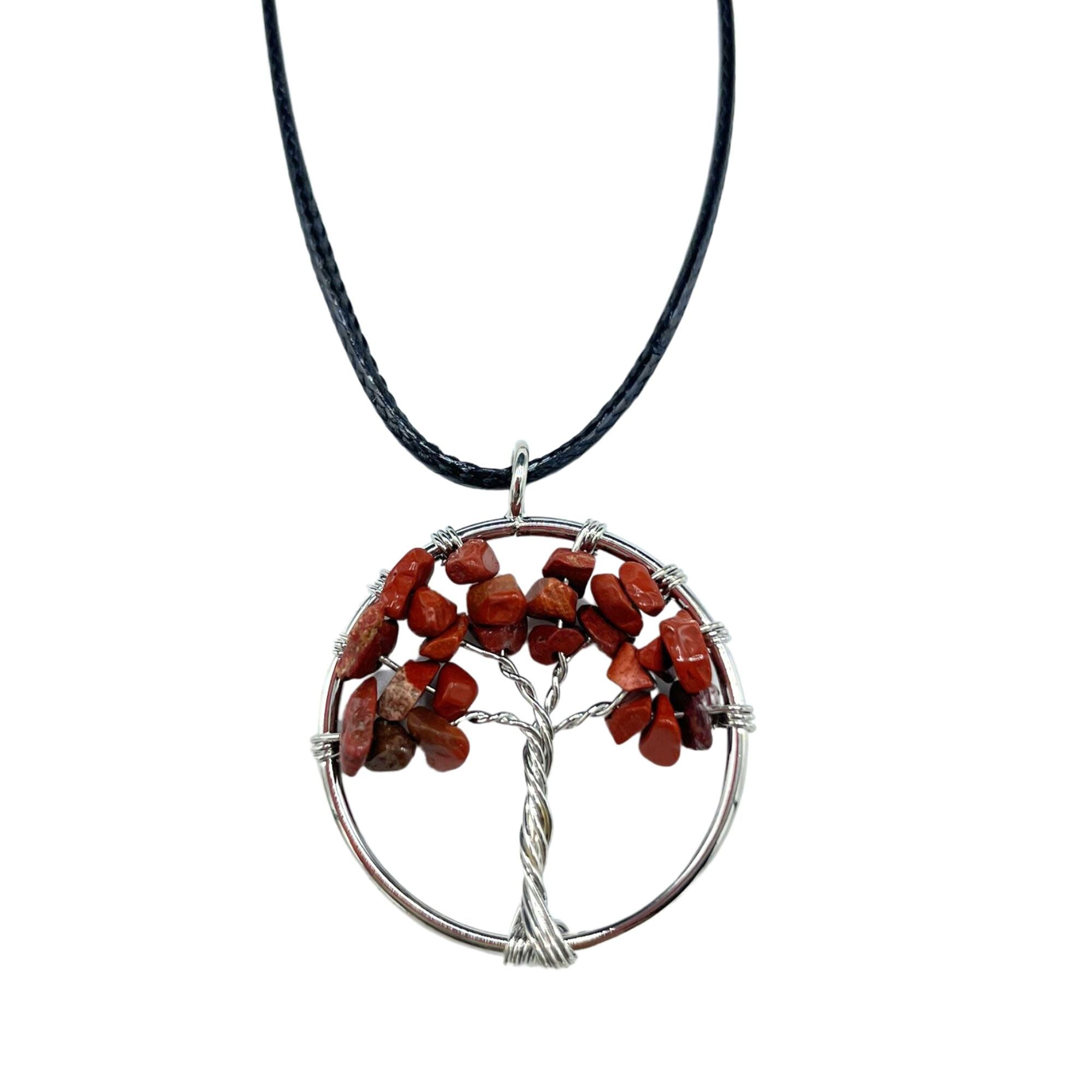 Pendentif Arbre de Vie en Jaspe rouge