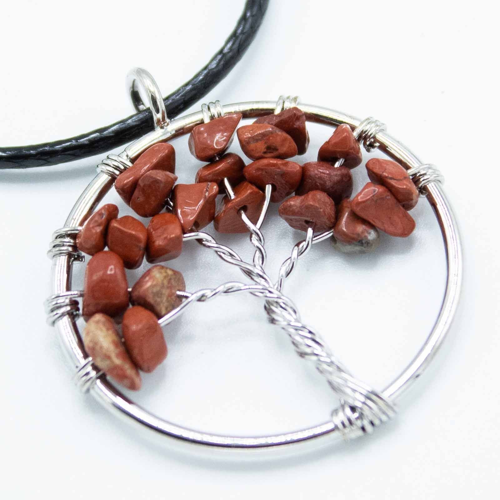 Pendentif Arbre de Vie en Jaspe rouge