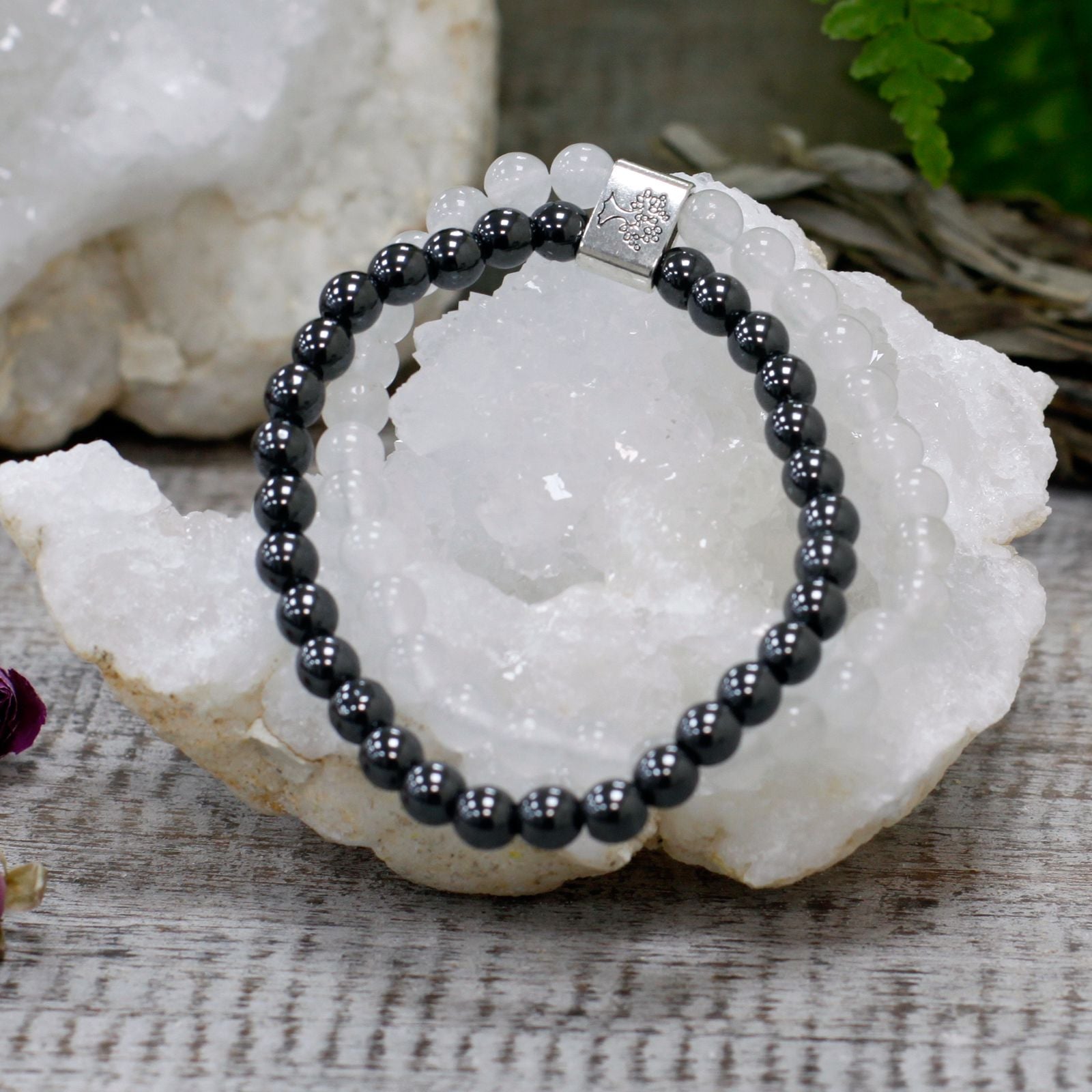 Bracelet magnétique en pierre précieuse – Quartz