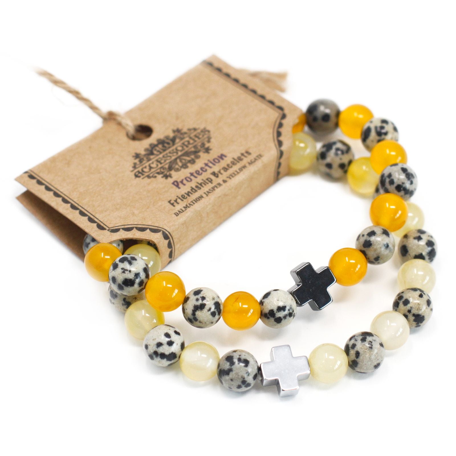 Bracelets d'amitié en pierres fines – Protection – Jaspe et agate jaune