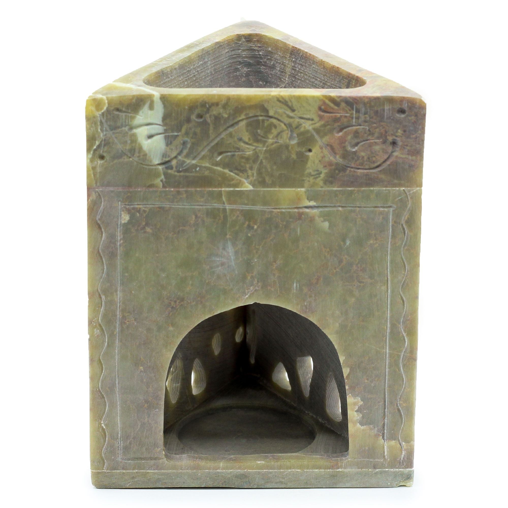 Brûleur à huile triangulaire en stéatite 11 x 9 cm - Éléphant