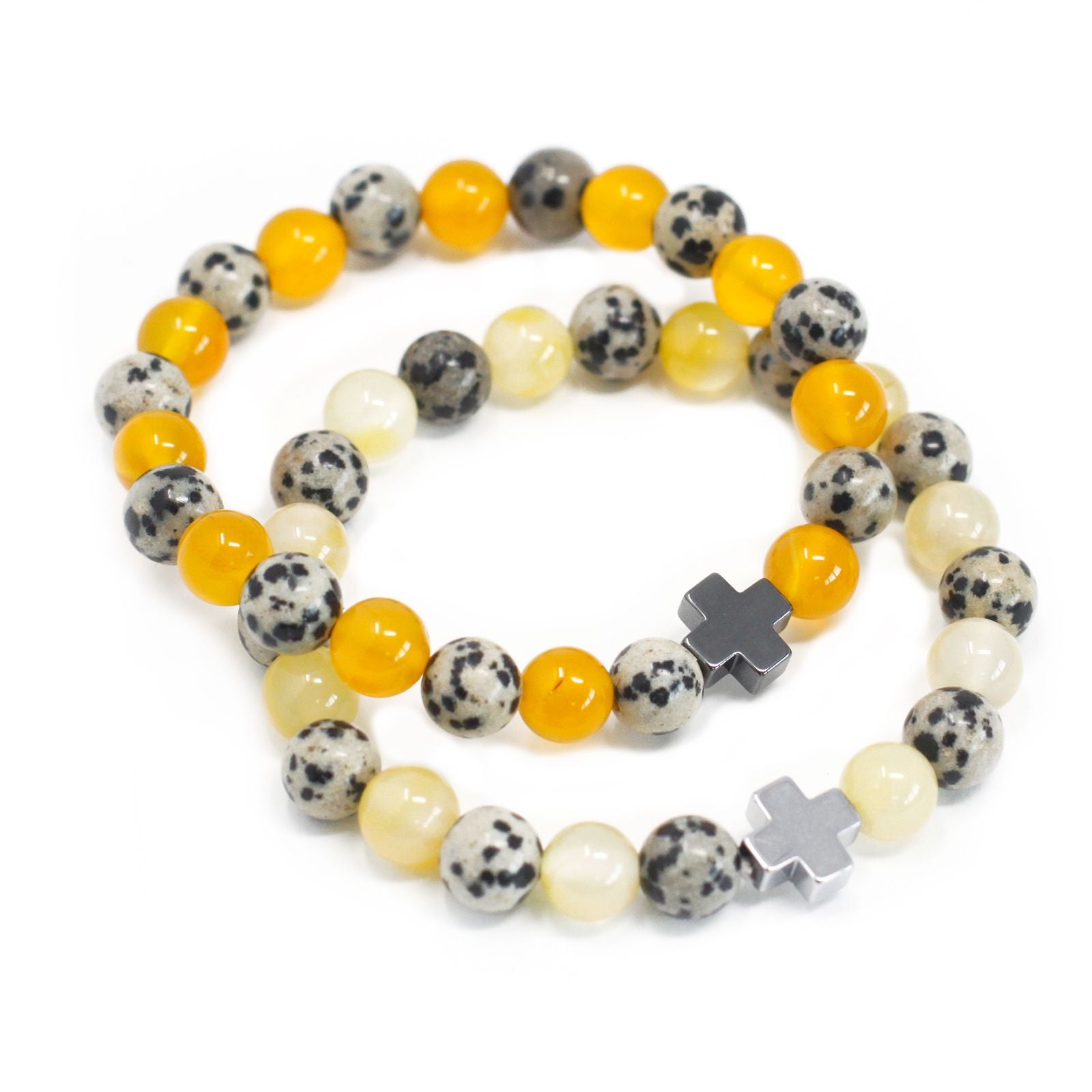 Bracelets d'amitié en pierres fines – Protection – Jaspe et agate jaune