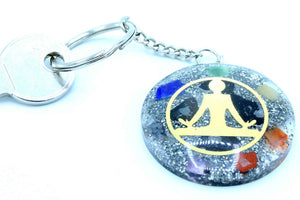 Porte-clés en orgonite – Bouddha et sept chakras - Bien-Être Spirituel