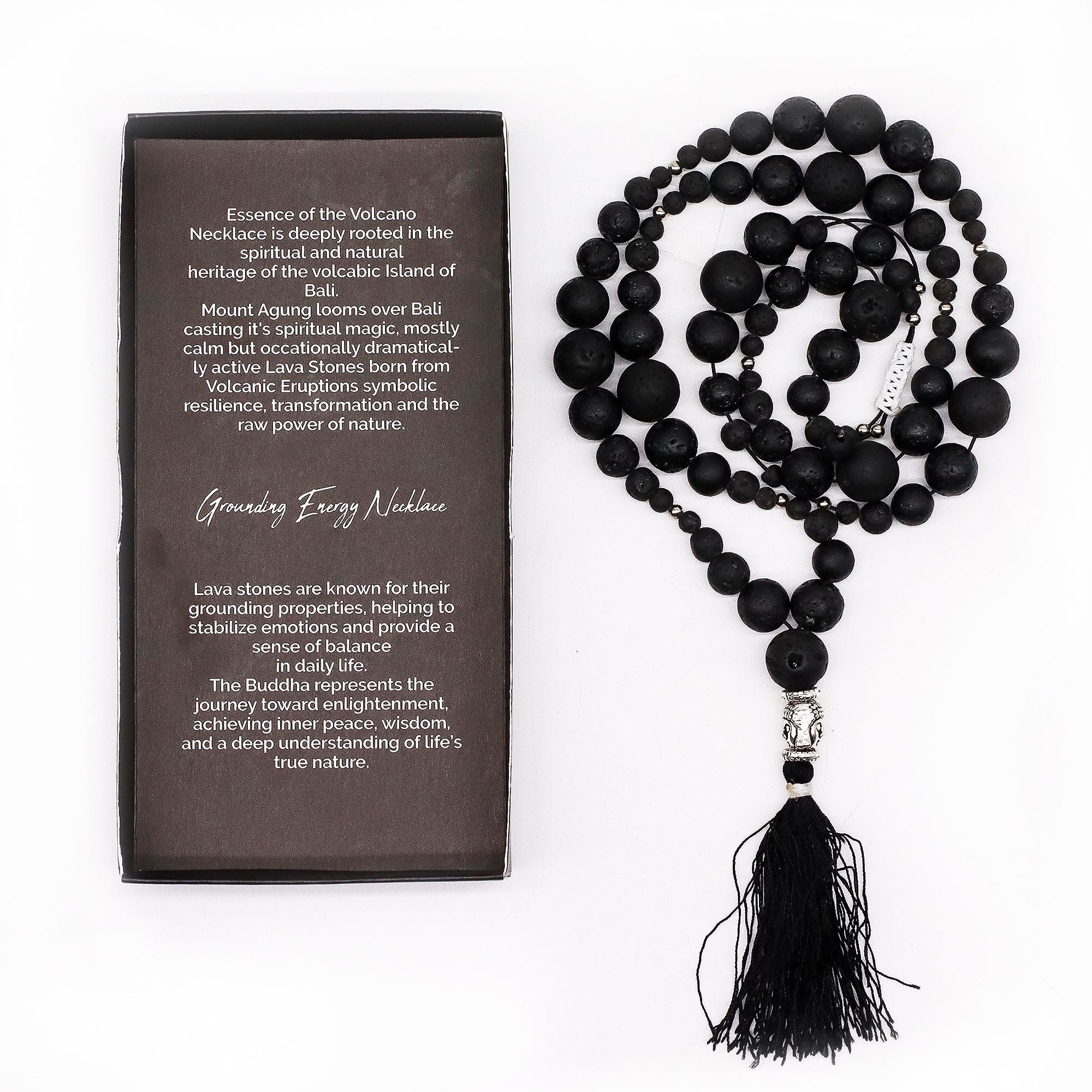 Collier Mala « Essence du volcan » – Énergie d'ancrage
