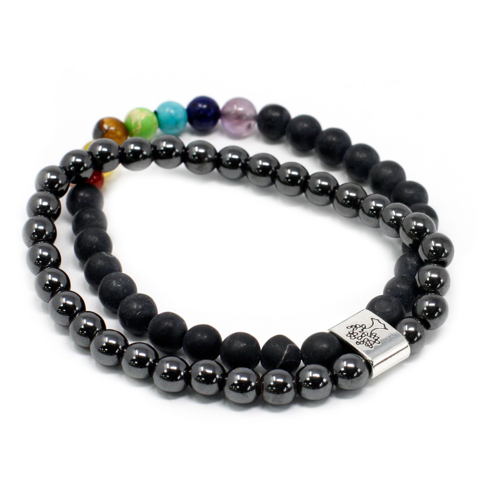 Bracelet magnétique en pierre précieuse noire Chakra