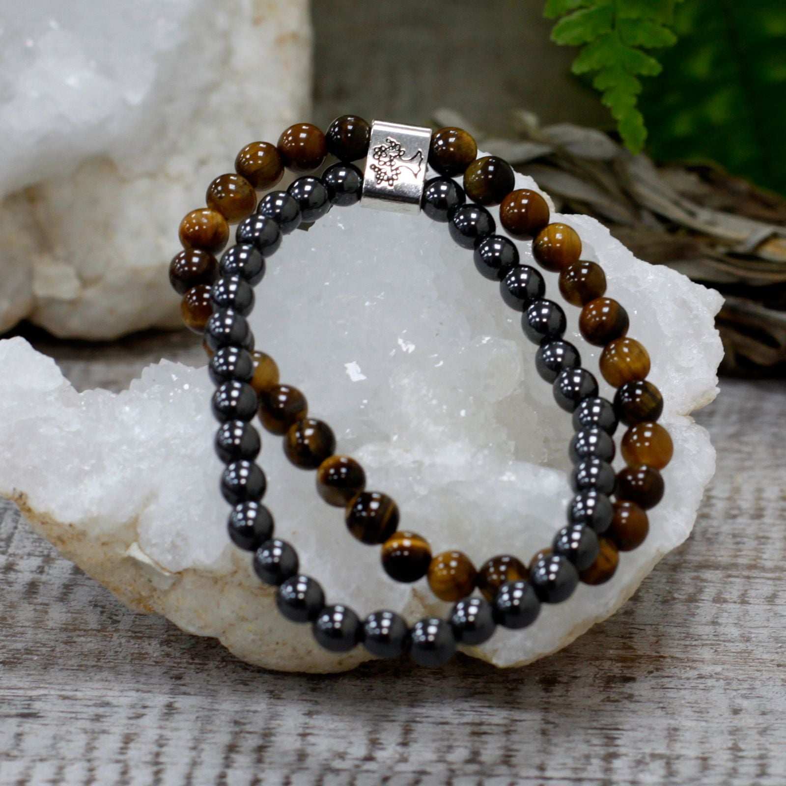 Bracelet magnétique en pierre précieuse œil de tigre