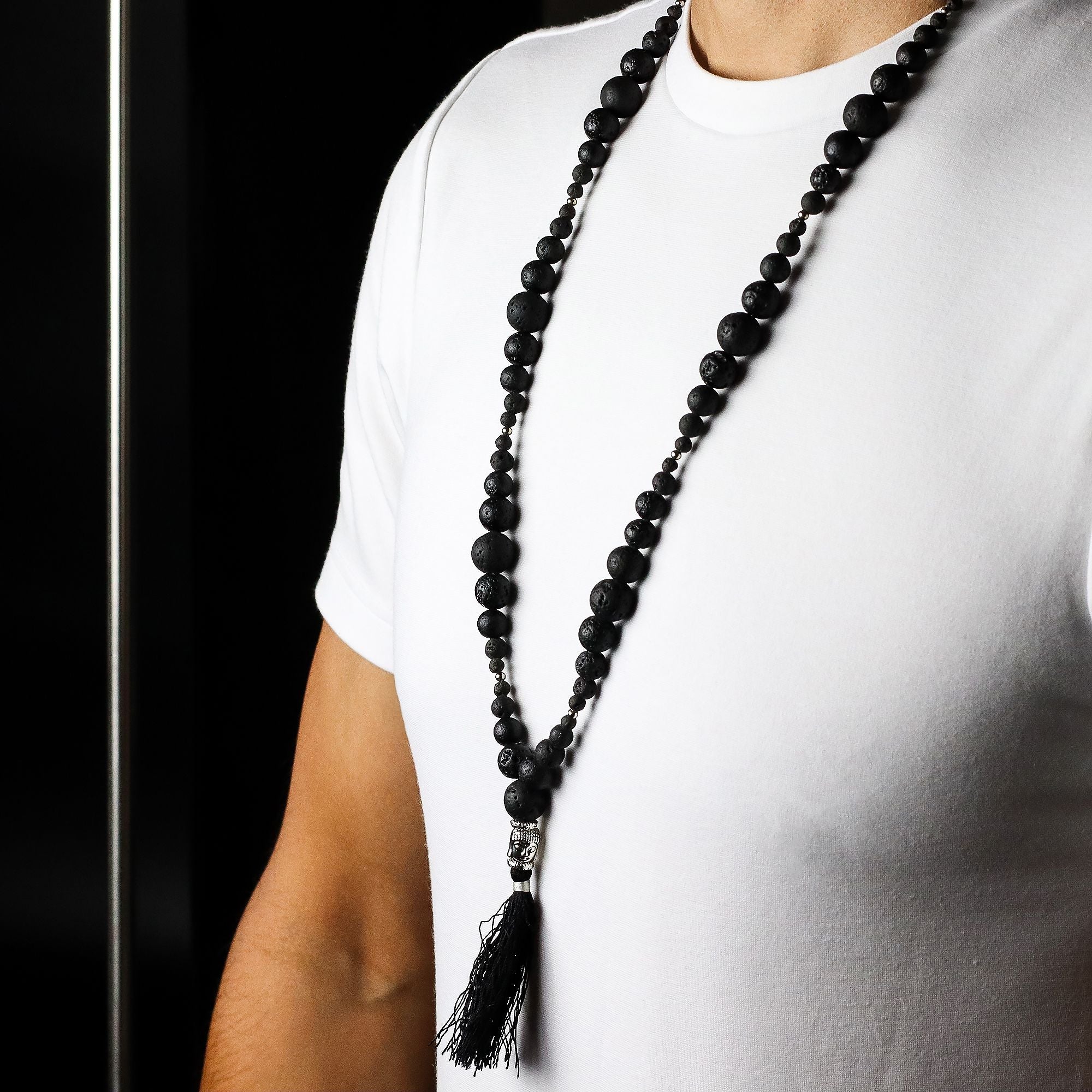 Collier Mala « Essence du volcan » – Énergie d'ancrage