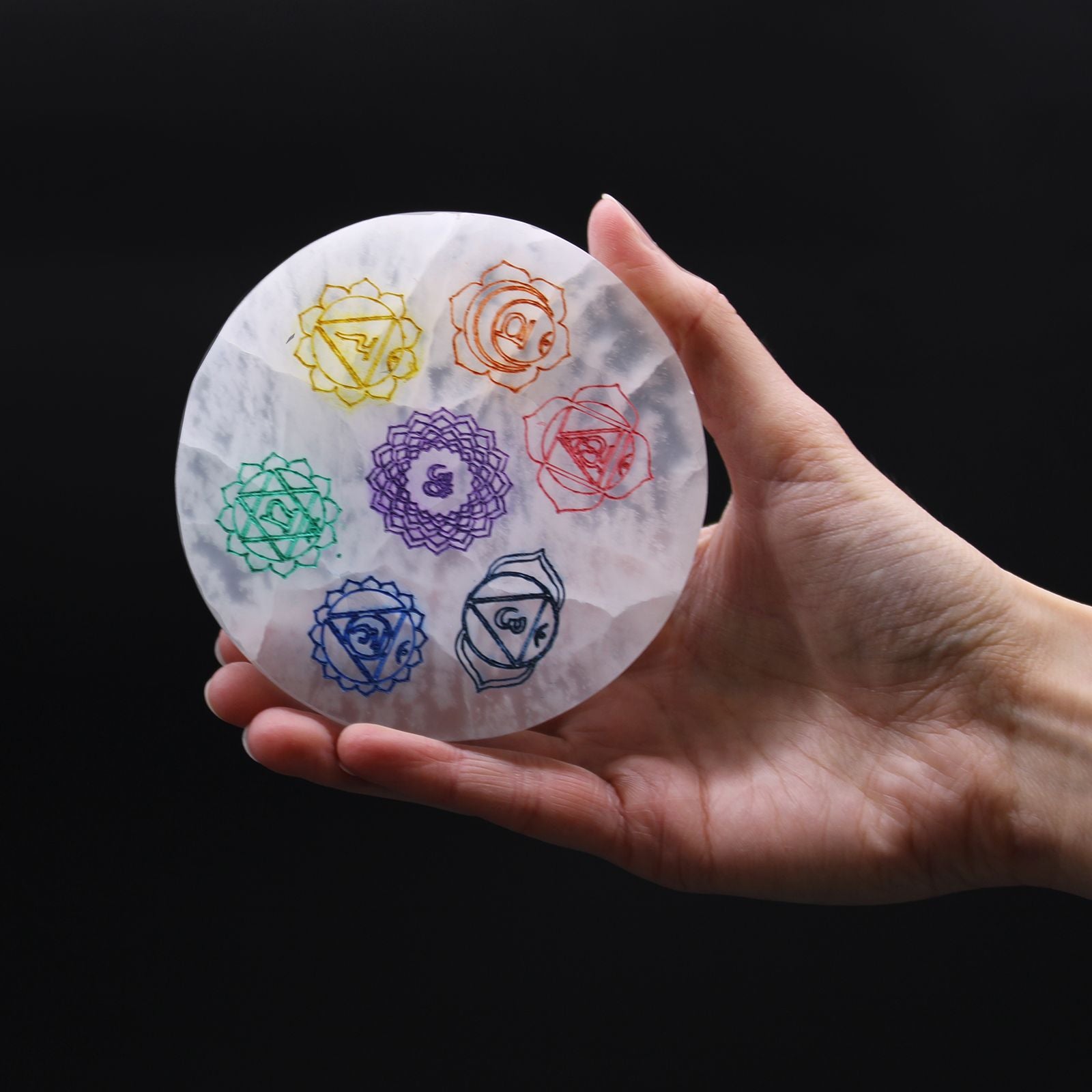 Plaque de rechargement 10 cm – Motif Chakras