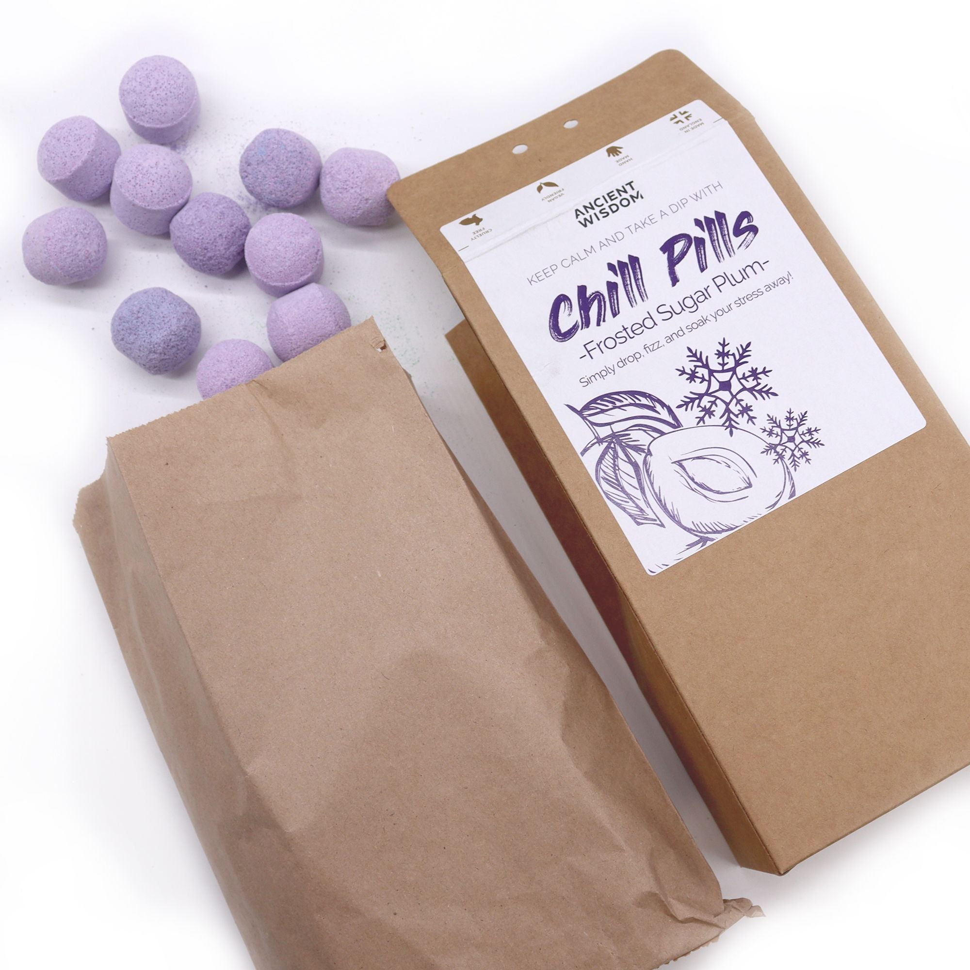 Galets de bain relaxants – Prune sucrée givrée