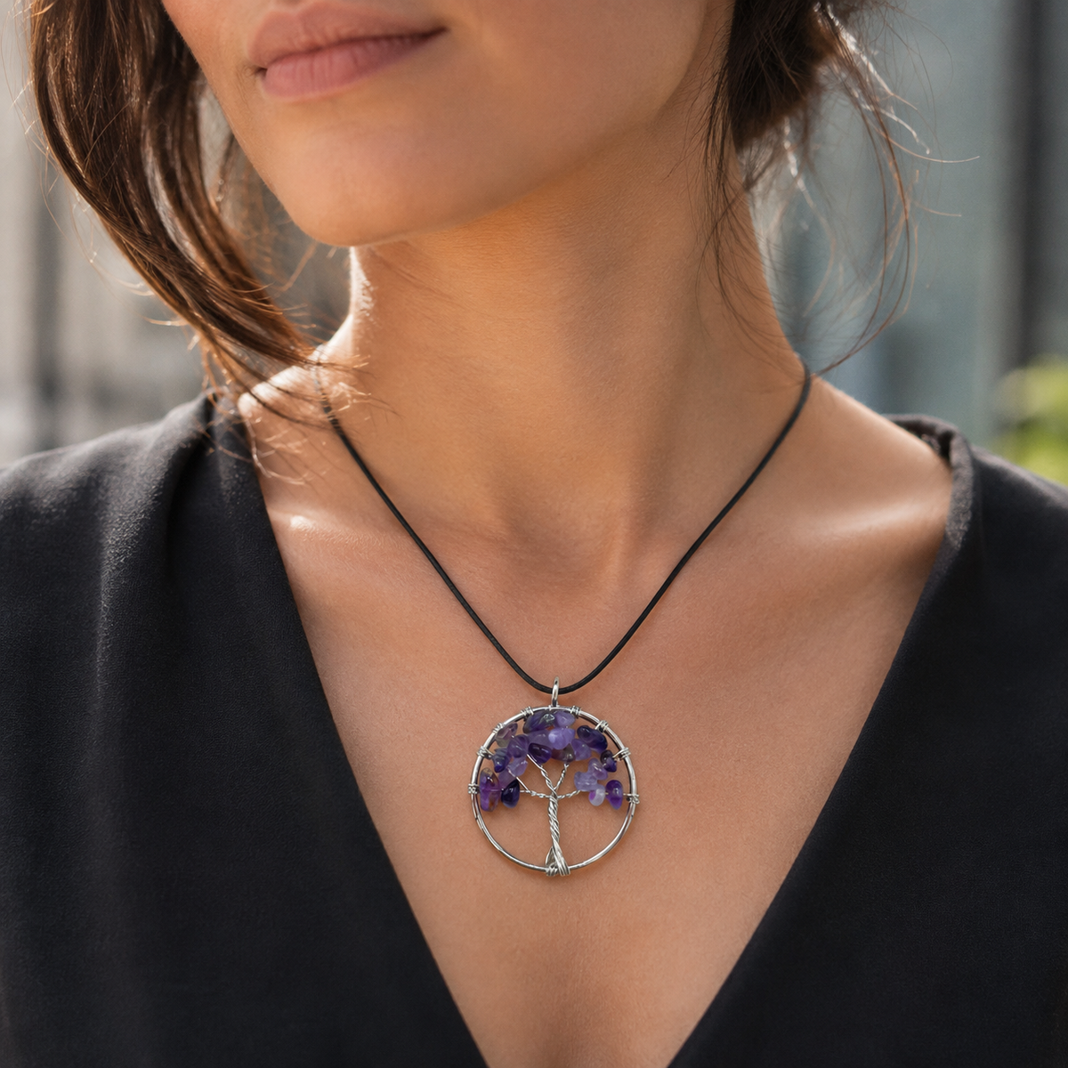 Pendentif Arbre de Vie - Améthyste